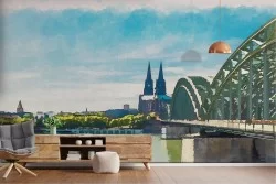 Carta da Parati Città Dipinti e Acquerelli