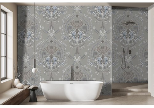 English Vintage Damask Wallpaper