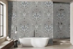 English Vintage Damask Wallpaper