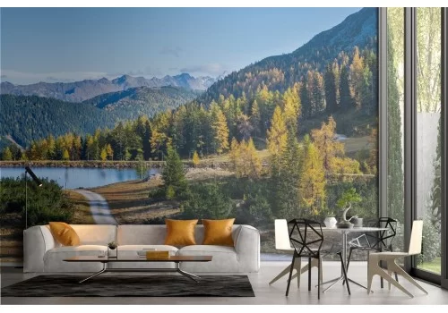 Carta da parati Paesaggio Montano Con Lago 2