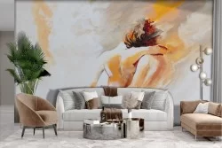Adhesive Wallpaper Artistic Watercolor Painting Lovers