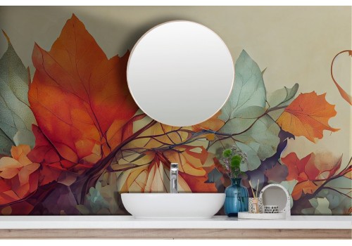 Artistic Colorful Leaves Illustrated Wallpaper 2