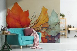 Illustrated Leaves Wallpaper
