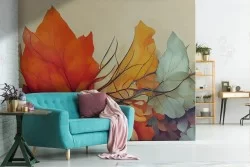 Illustrated Leaves Wallpaper