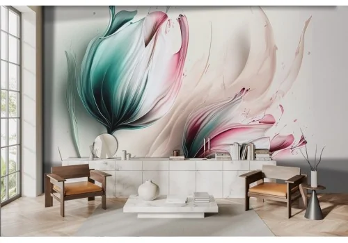 3D Adhesive Wallpaper with Three-dimensional Flowers 2