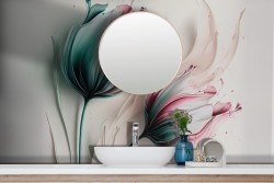 Carta da Parati Adesiva 3D Fiori tridimensionali