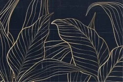 Wallpaper Painted with Gold Leaves