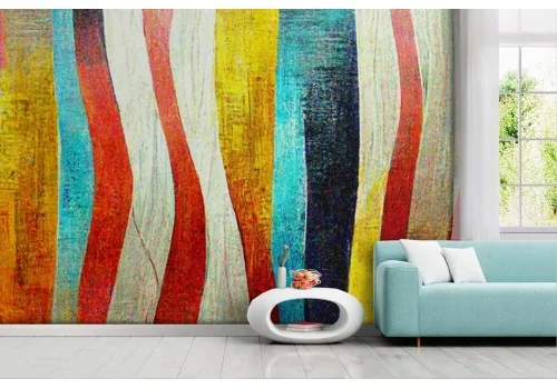 Vintage Wallpaper with Colorful Abstract Lines -a111