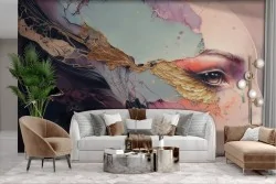 Artistic Adhesive Wallpaper 3D Woman Profile by Author