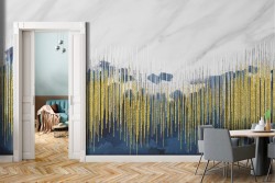 Artistic Adhesive Wallpaper Abstract Gold Frame