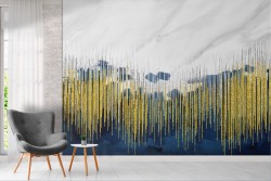 Abstract Gold and Blue Wallpaper