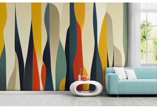70s Vintage Abstract Colorful Wallpaper