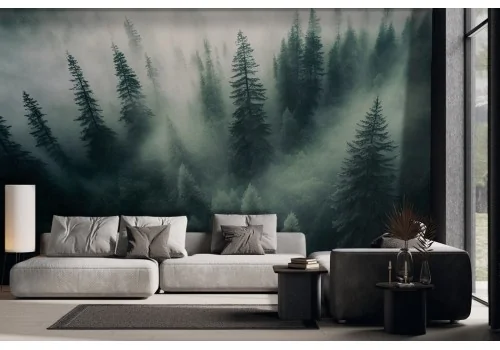 Forest Woods with Fog Wallpaper -a122