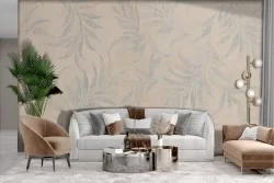 Adhesive Wallpaper Vintage Leaves on Canvas