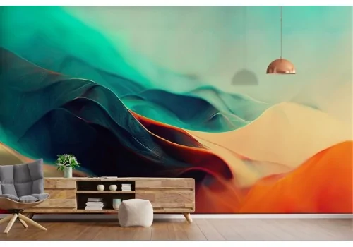 Abstract Wallpaper Colorful Wave Shades 2