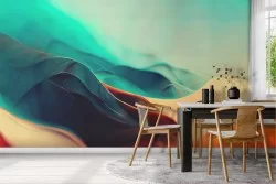 Artistic Wallpaper Colorful Waves Clouds