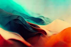 Artistic Wallpaper Colorful Waves Clouds