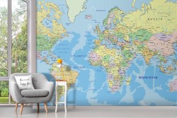 Geopolitical Map Wallpaper School