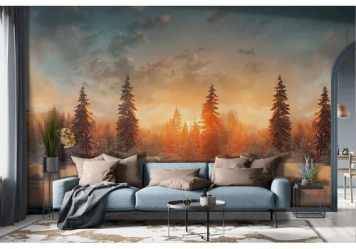 Mountain Snow at Sunset Wallpaper -a138