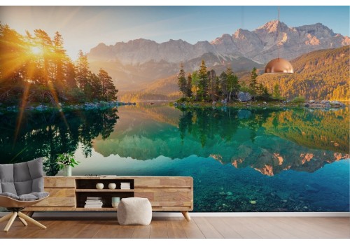 Carta da parati Paesaggio Lago con Mantagne Riflesse 2