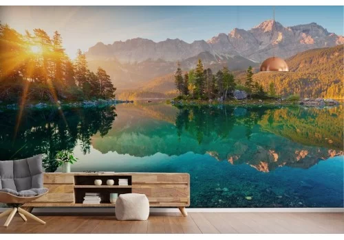 Carta da parati Paesaggio Lago con Mantagne Riflesse 2