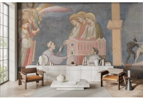 Sacred Art Fresco Wallpaper with Angels -a142