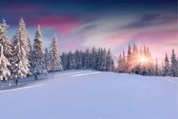Wallpapers Snow at Sunset