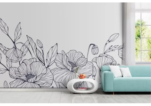 Carta da parati Fiori Disegnati Artistici