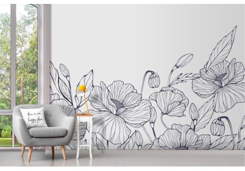 Artistic Drawn Flowers Wallpaper 2