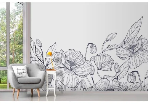 Artistic Drawn Flowers Wallpaper 2