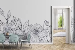 Carta da Parati Floreale fiori disegnati