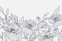 Carte da Parati Floreale fiori disegnati