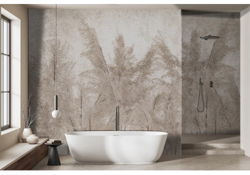 Vintage light feather leaves wallpaper