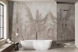 Vintage light feather leaves wallpaper