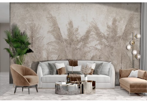 Vintage light feather leaves wallpaper 2