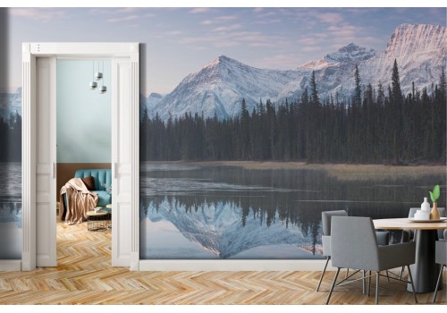 Carta da parati Paesaggistica Montagna specchio sul Lago 2