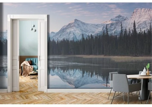 Carta da parati Paesaggistica Montagna specchio sul Lago 2
