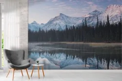 Carta da Parati Montagne con lago