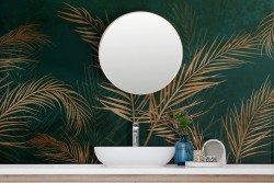 Carta da Parati Adesiva Foglie Oro Natura Raffinata