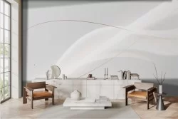 Carta da parati Luxury Bianca Minimal Moderna