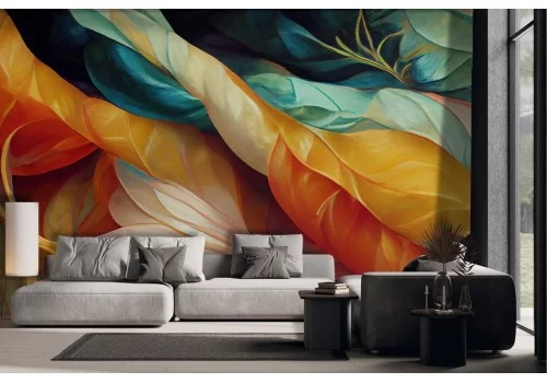 Colorful Artistic 3D Leaves Wallpaper