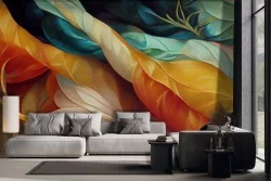 Colorful Artistic 3D Leaves Wallpaper