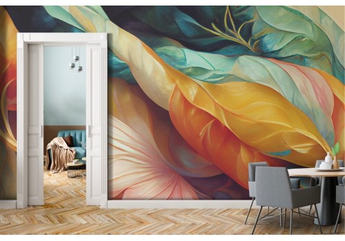 Colorful Artistic 3D Leaves Wallpaper 2