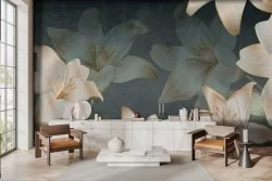 Carta da parati Fiori Bianchi Moderni 3D