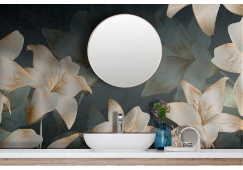 Modern 3D White Flowers Wallpaper 2