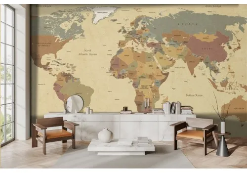 Vintage World Map Wallpaper