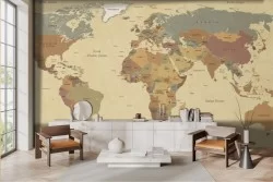 Vintage World Map Wallpaper