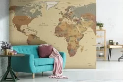 Antique World Map Wallpaper