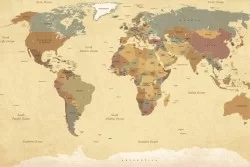 Antique World Map Wallpaper