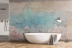 Carta da parati Fiori dipinti acquerello